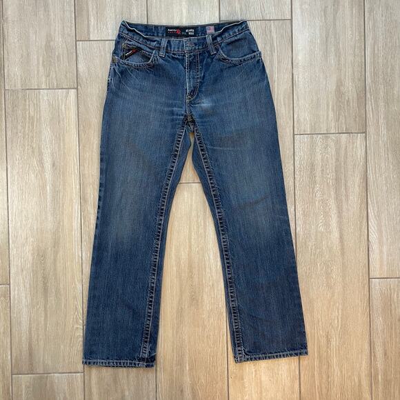 Ariat FR M4 Relaxed Boot Cut Jeans 32x34 Blue Flame Resistant Work Denim Men USA - Picture 1 of 12